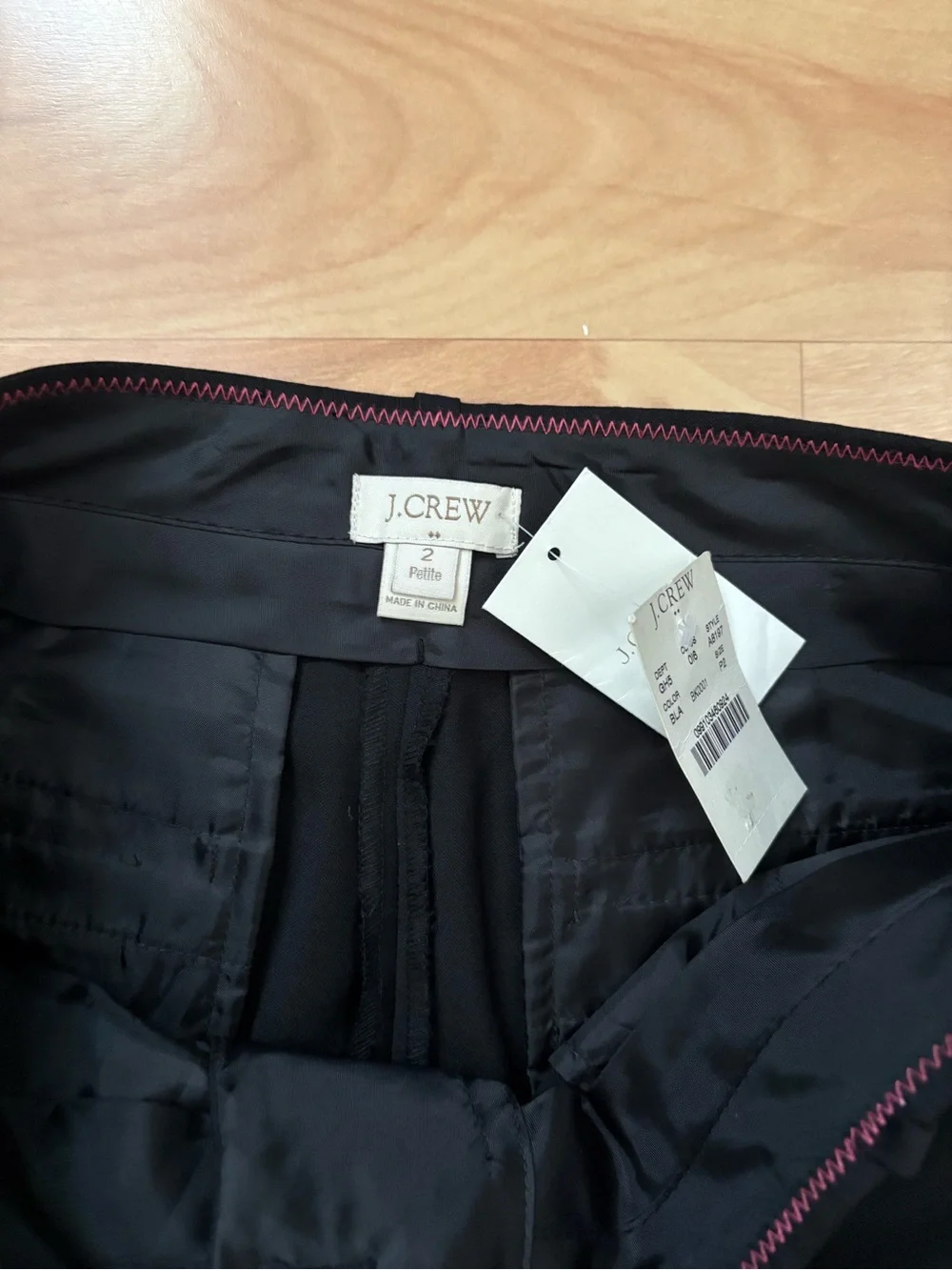 J. Crew NEW Black 100% Wool Hutton Trouser Pants Size 2P Business Casual Career